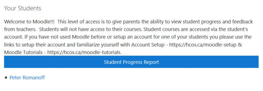 Parent Moodle Access Block